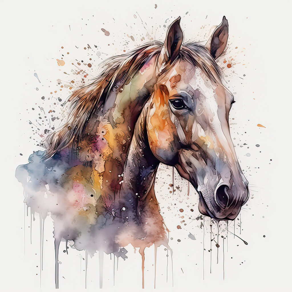 Cavalo em tons outonais — design completo