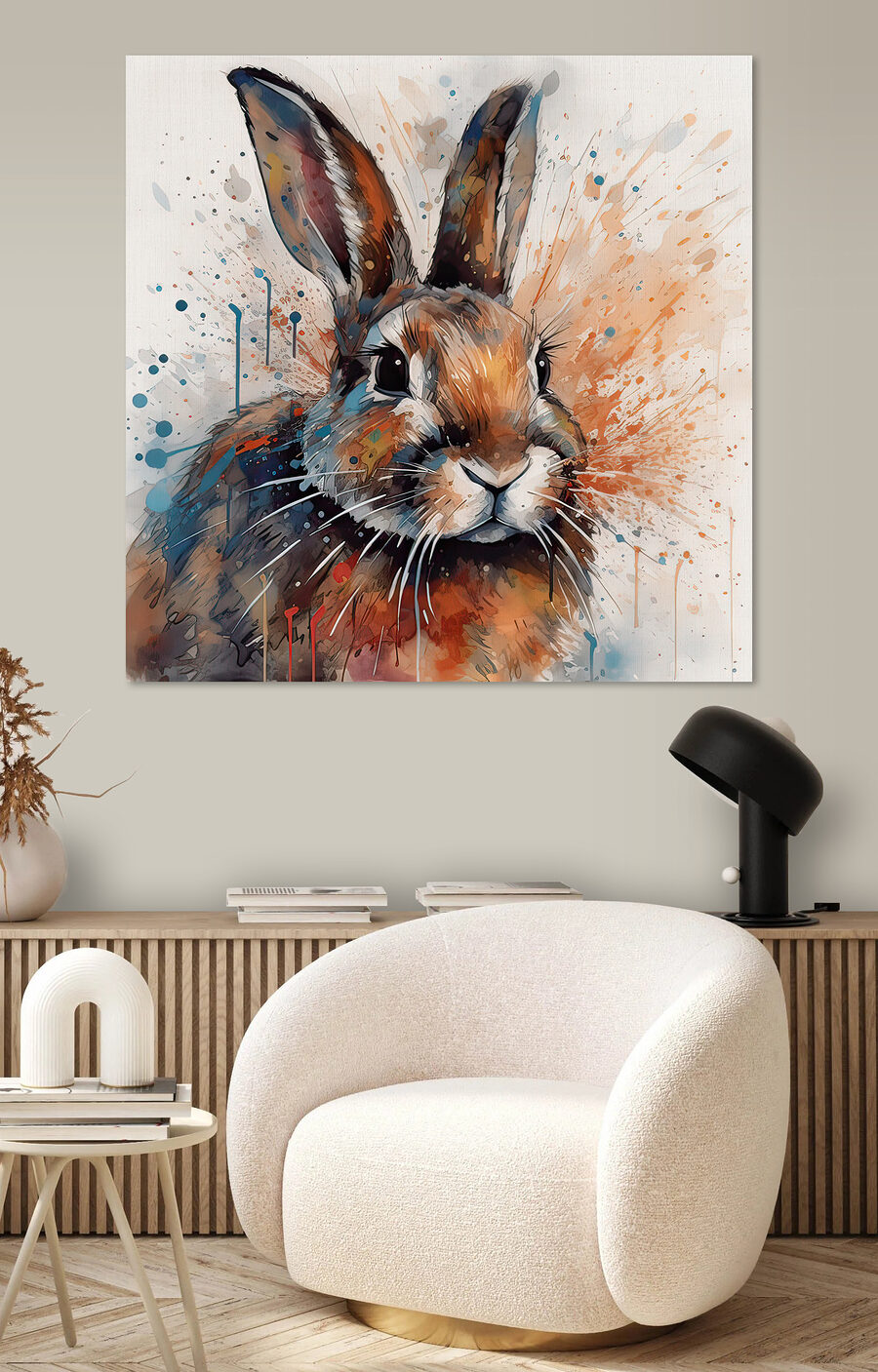 Coelho salpicado de tinta — interior 7