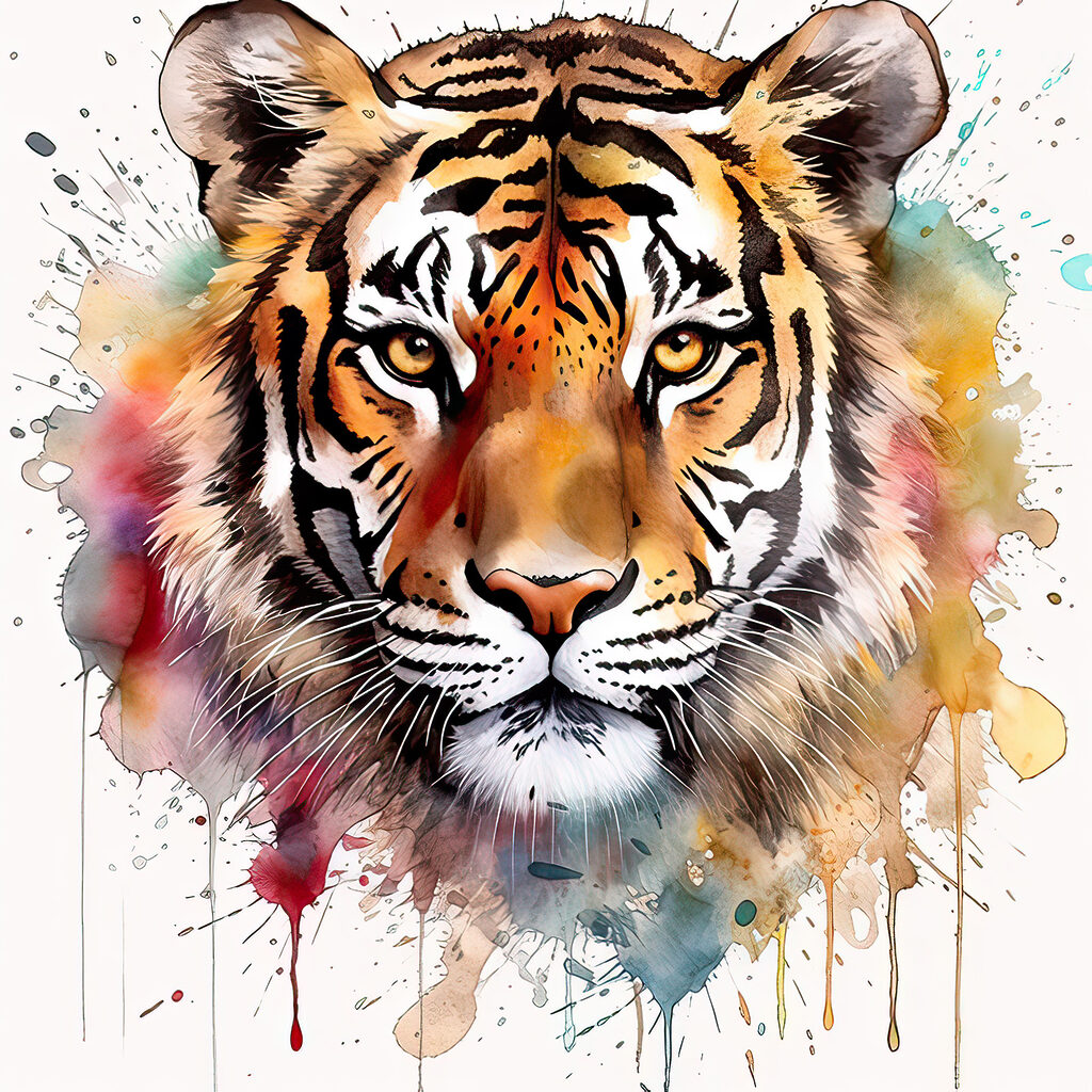 Tigre de olhar quente — design completo