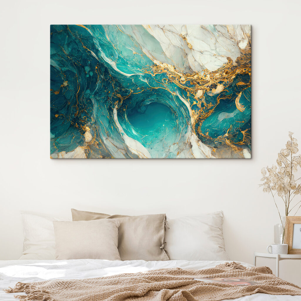Corrente turquesa e dourada — interior 4