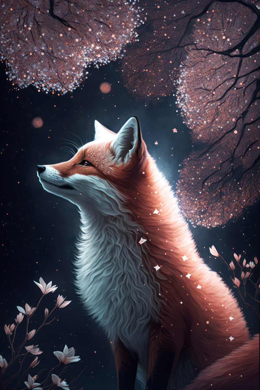 Raposa sob estrelas — design completo