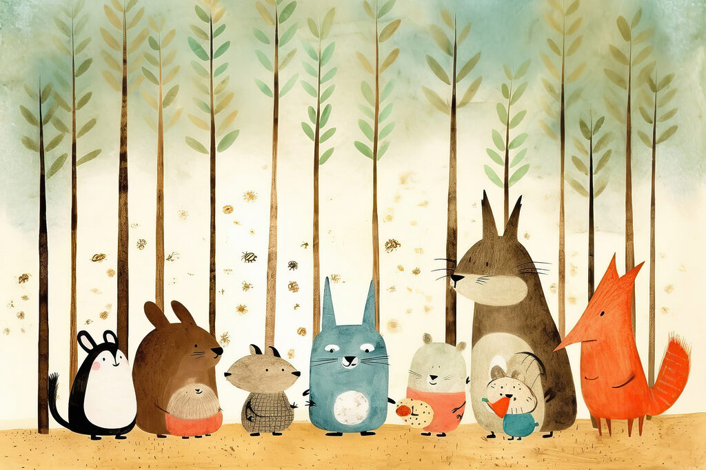 Animais lado a lado — design completo