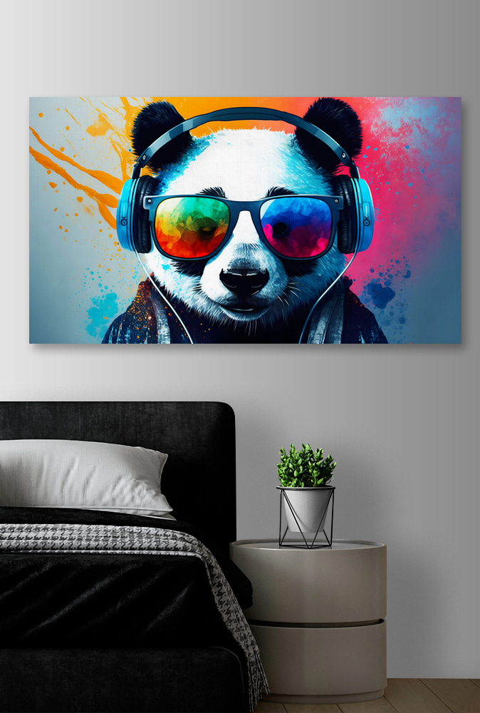Panda com ritmo próprio num interior