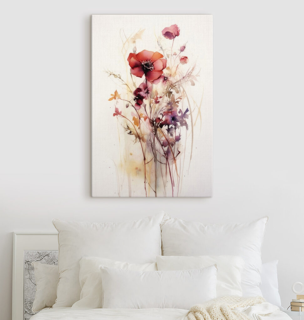 Flores vermelhas sobre branco — interior 3