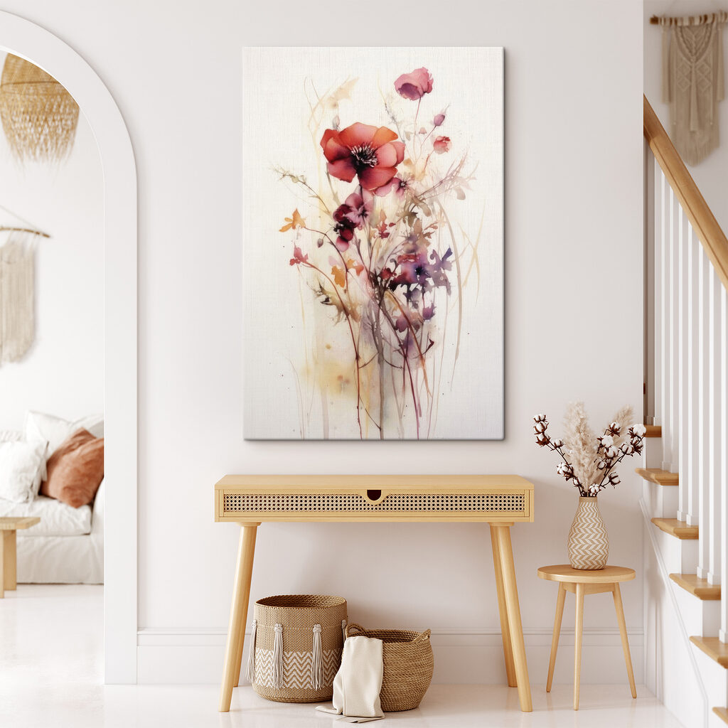 Flores vermelhas sobre branco — interior 5