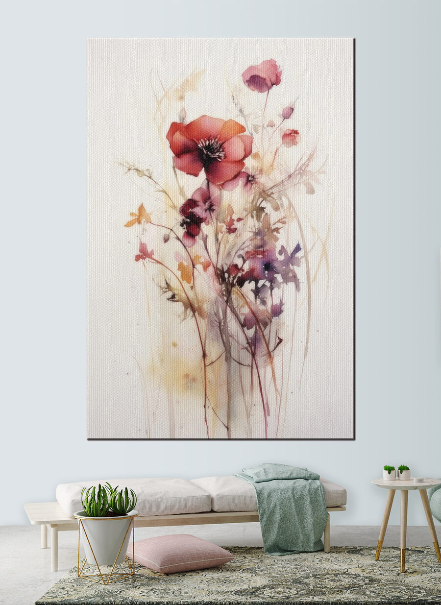 Flores vermelhas sobre branco — interior 2