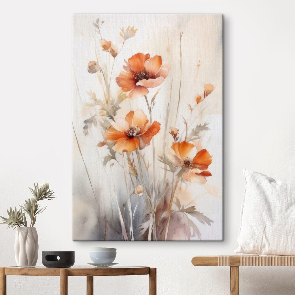 Flores laranja em hastes — interior 6