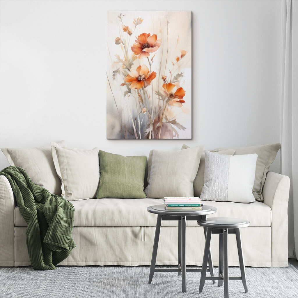 Flores laranja em hastes — interior 10