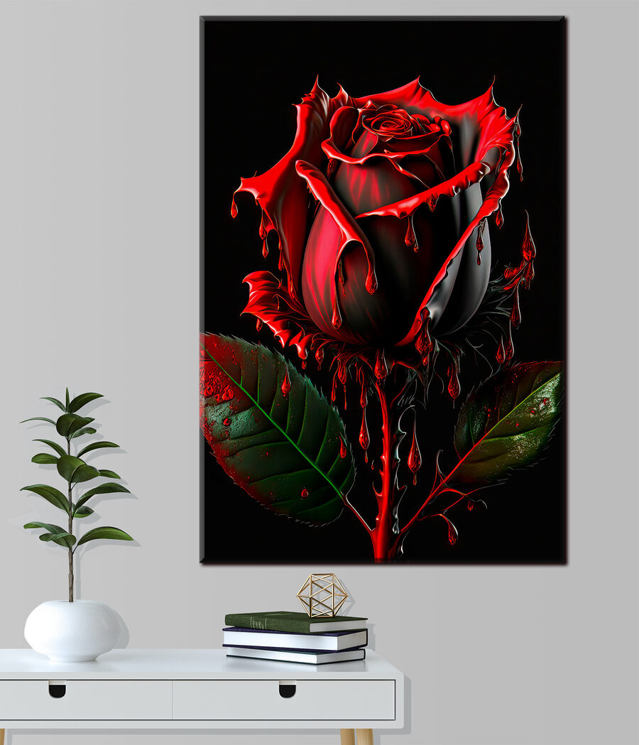 Rosa vermelha a escorrer — interior 2