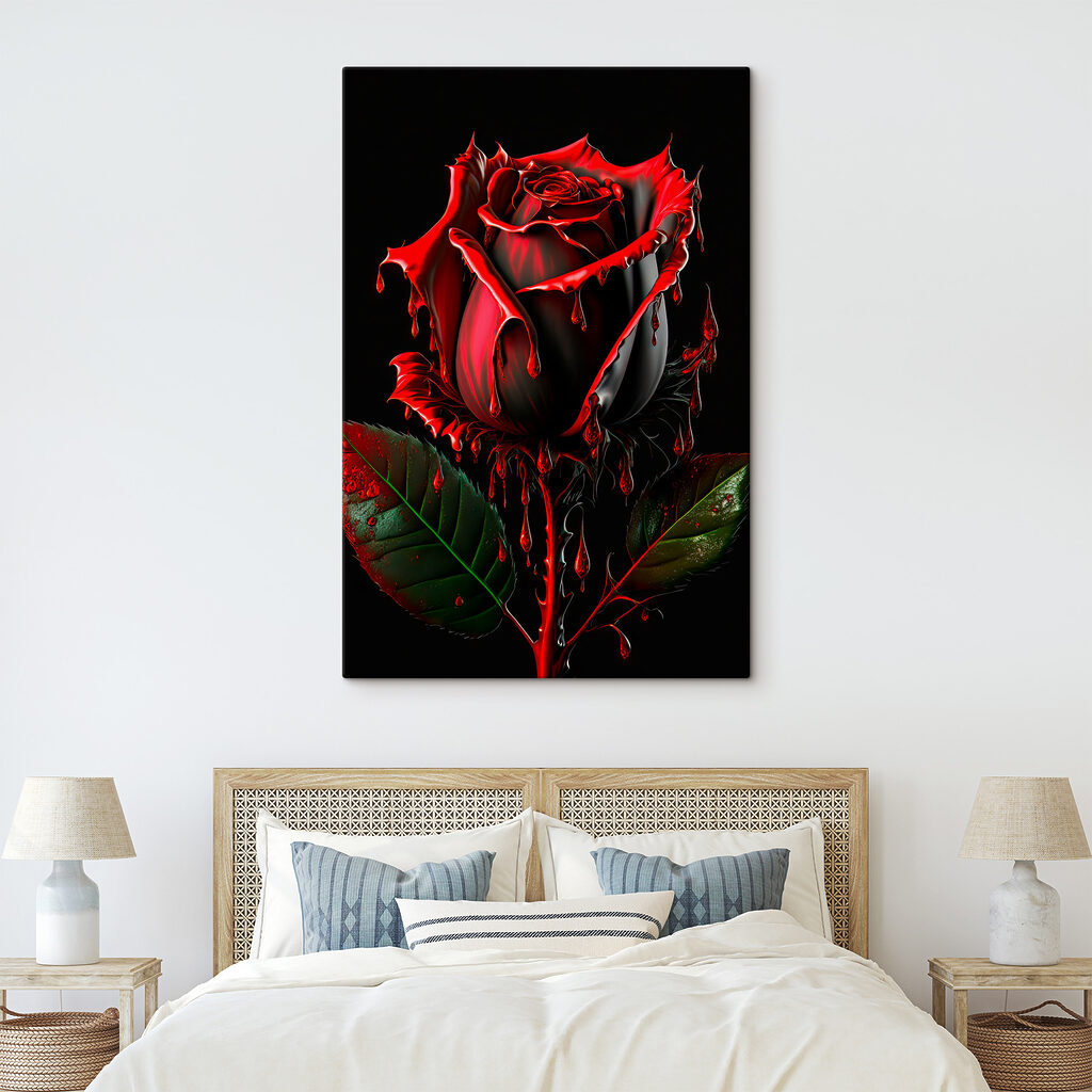 Rosa vermelha a escorrer — interior 4