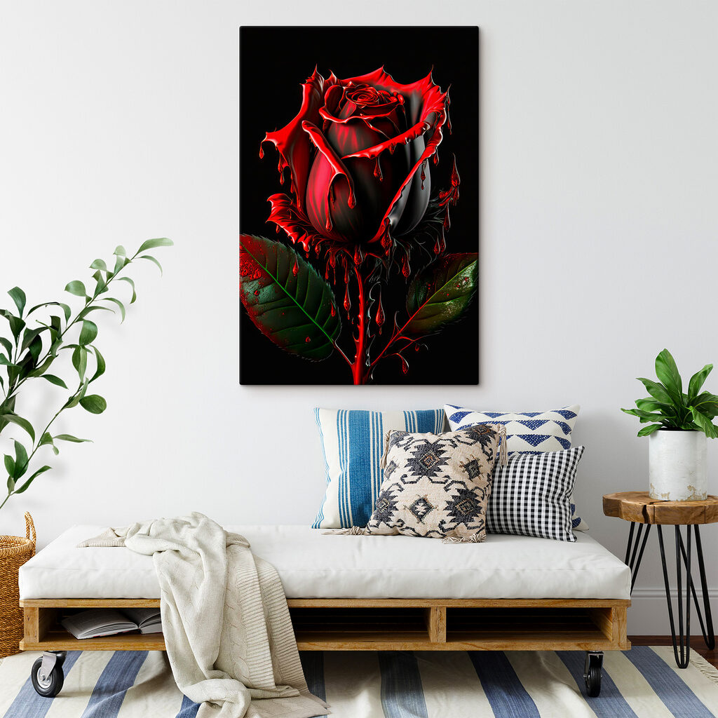 Rosa vermelha a escorrer — interior 5