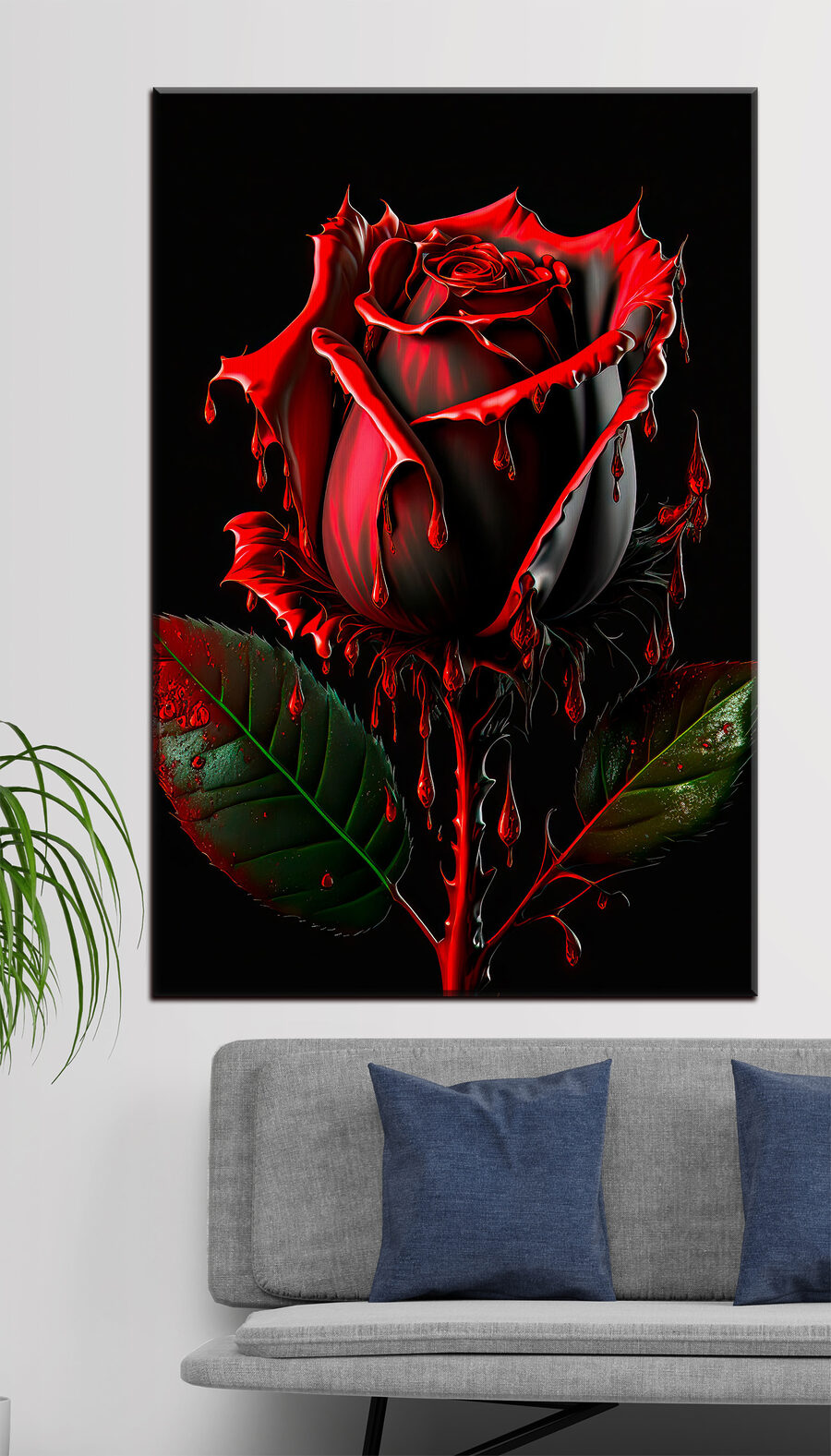 Rosa vermelha a escorrer — interior 3