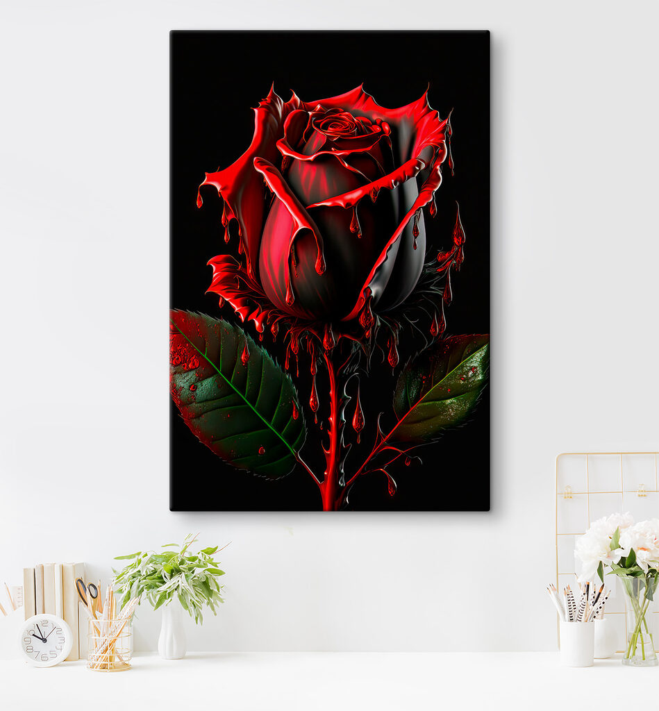 Rosa vermelha a escorrer — interior 6