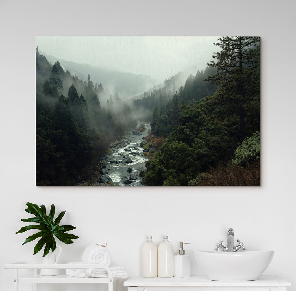 Rio entre encostas arborizadas — interior 4