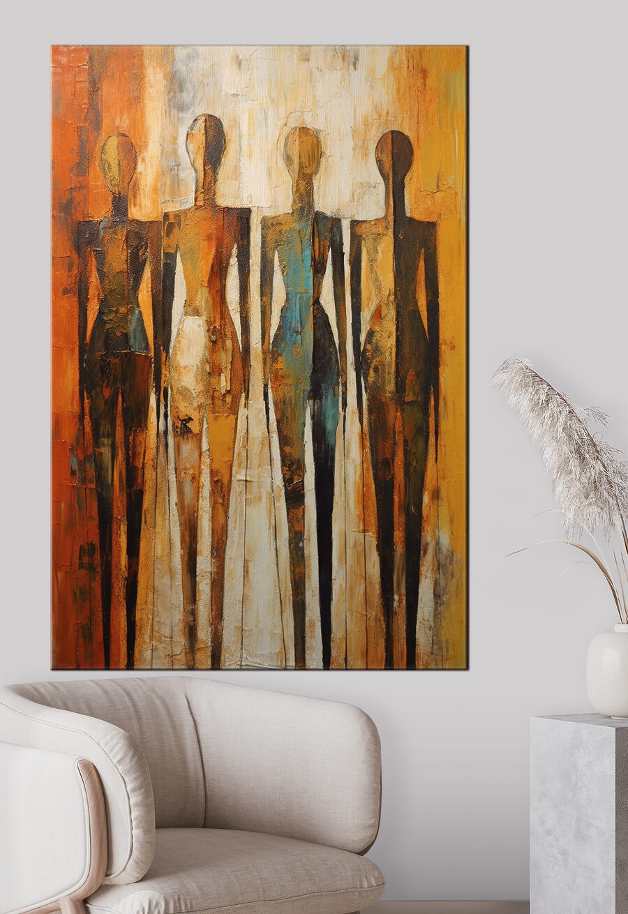 Figuras em ocre quente — interior 2