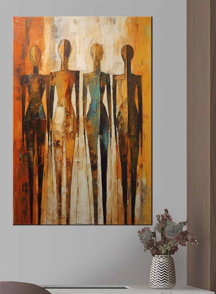 Figuras em ocre quente — interior 1