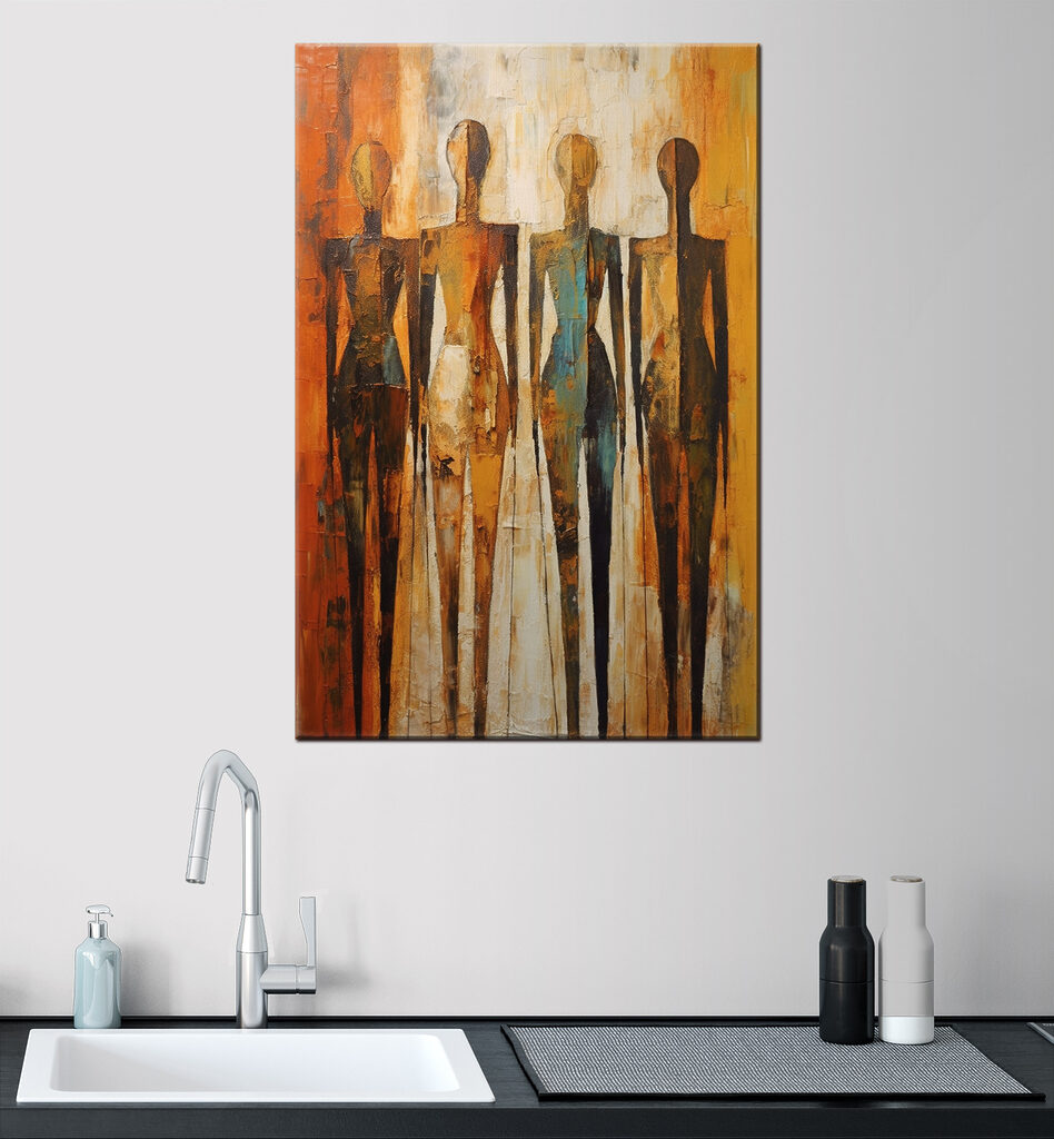 Figuras em ocre quente — interior 3