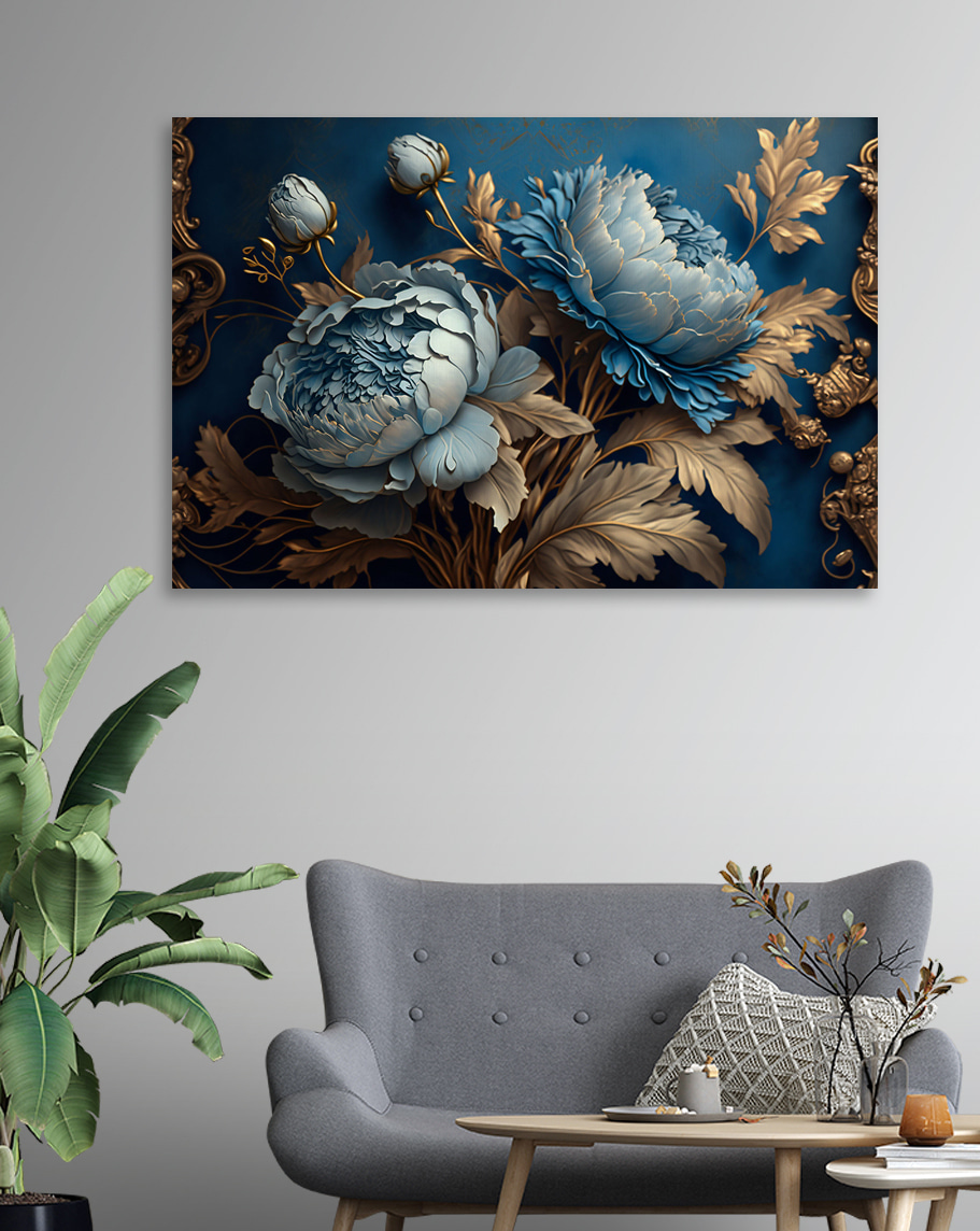 Flores grandes, orlas claras — interior 1