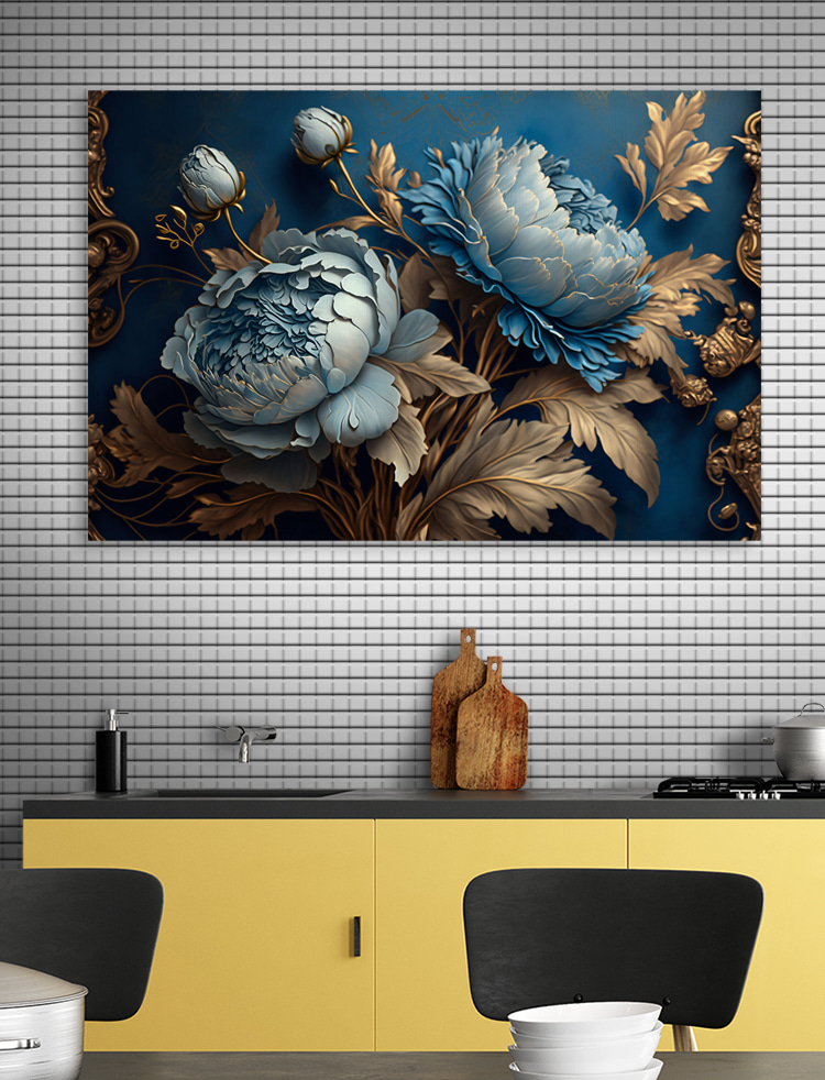 Flores grandes, orlas claras — interior 2