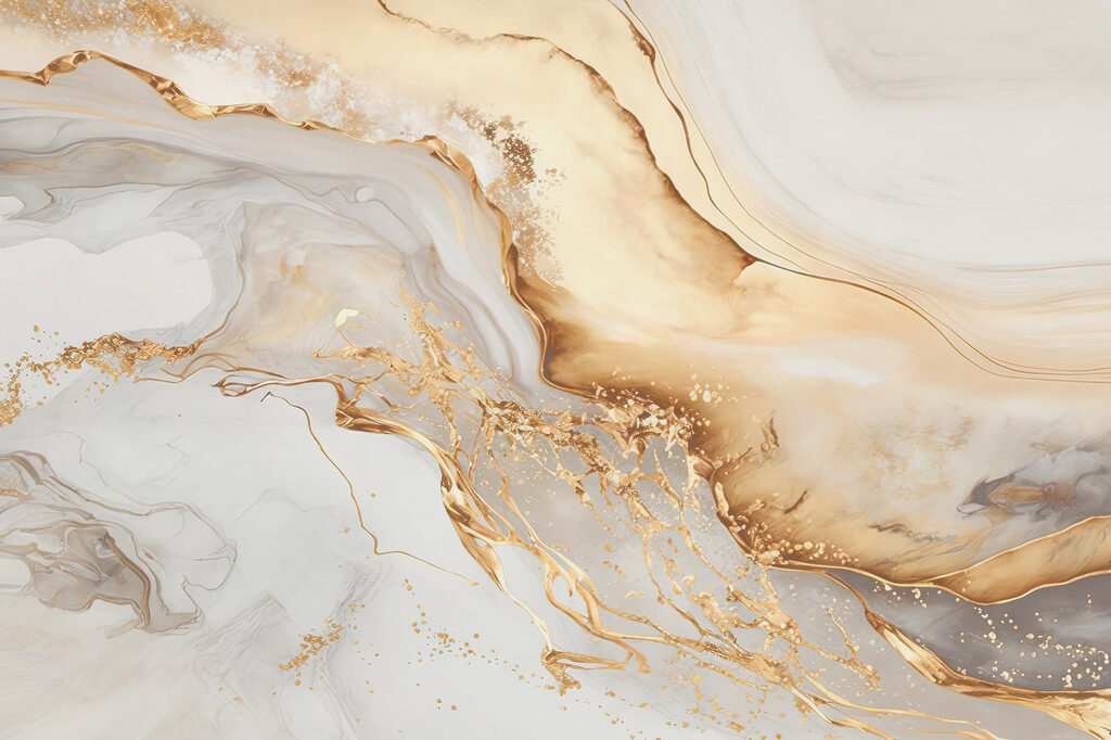 Ondas âmbar em creme — design completo