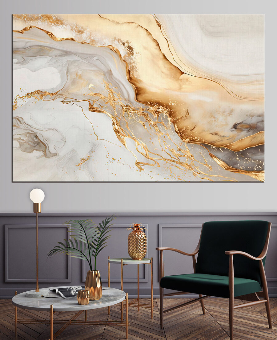 Ondas âmbar em creme — interior 2