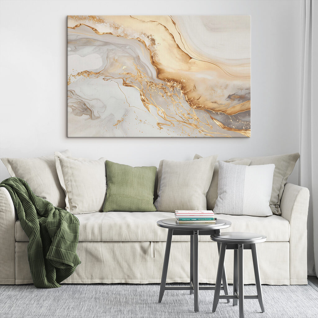 Ondas âmbar em creme — interior 4