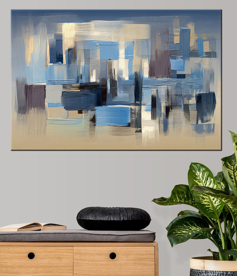 Blocos em tinta azul — interior 2