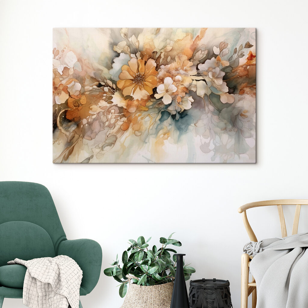 Flores em aguarela quente — interior 3