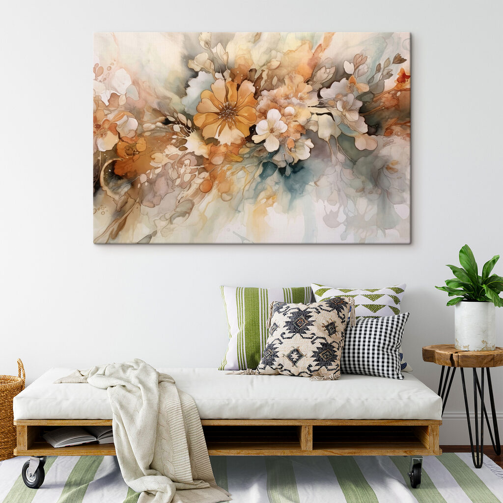 Flores em aguarela quente — interior 4