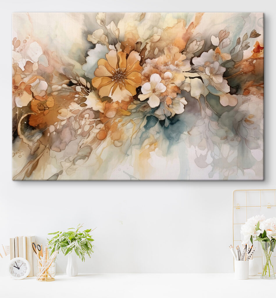 Flores em aguarela quente — interior 5