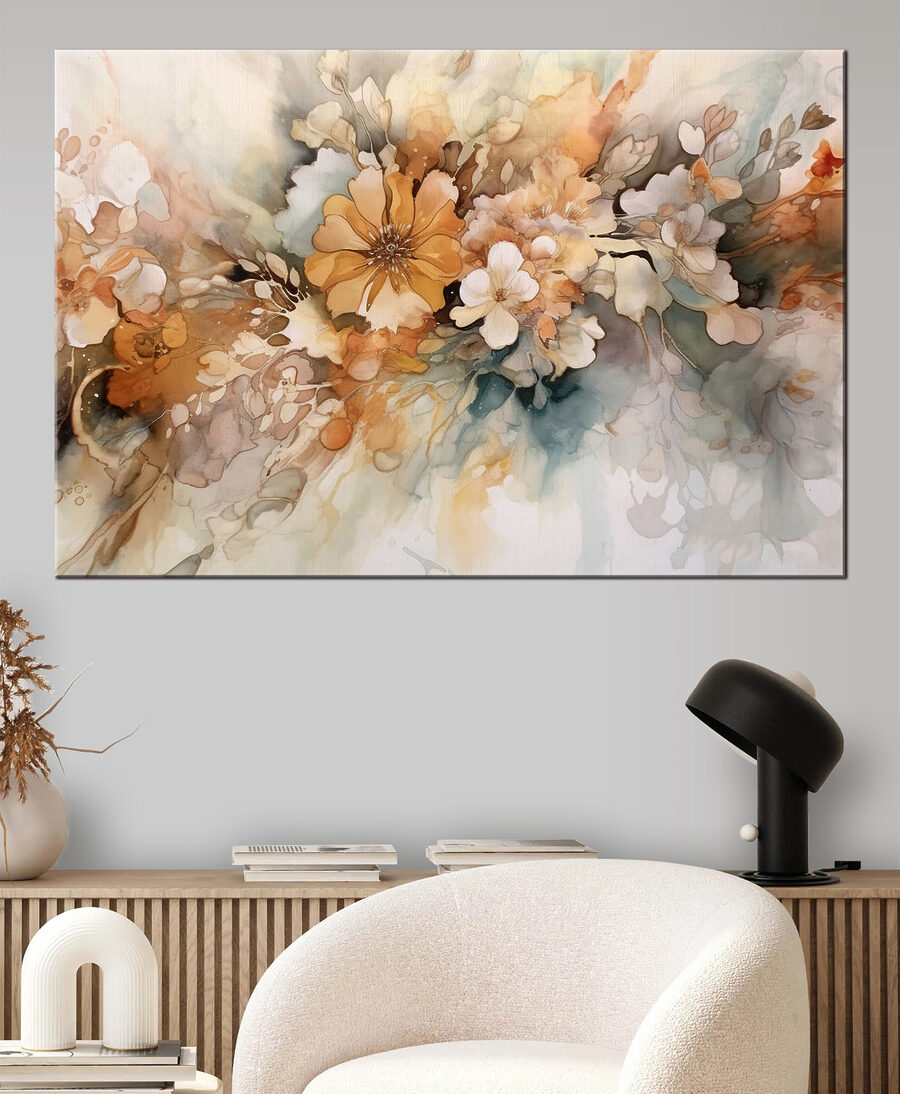Flores em aguarela quente — interior 2