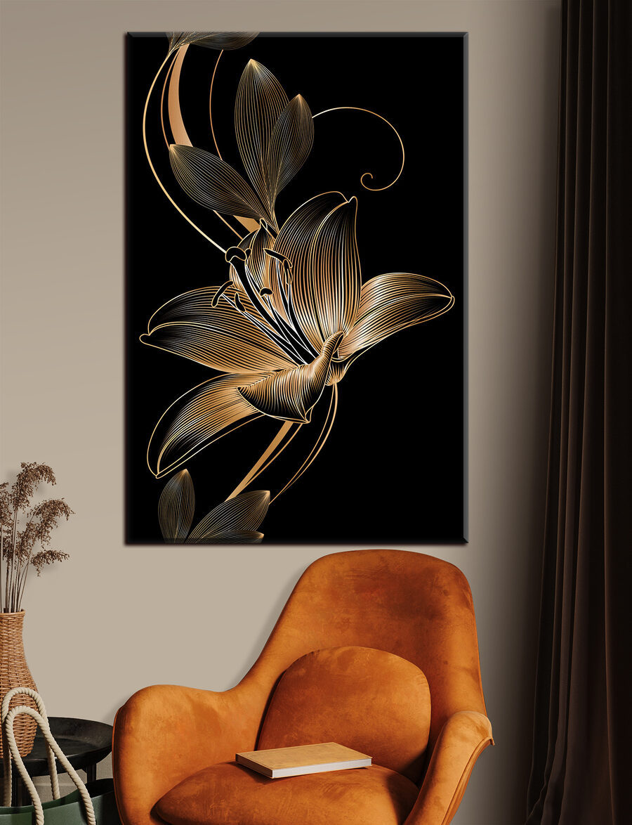 Flores em linhas douradas — interior 2