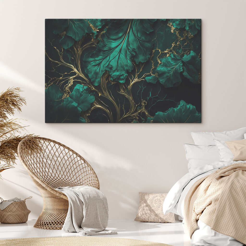 Nervuras verdes sobre preto — interior 3