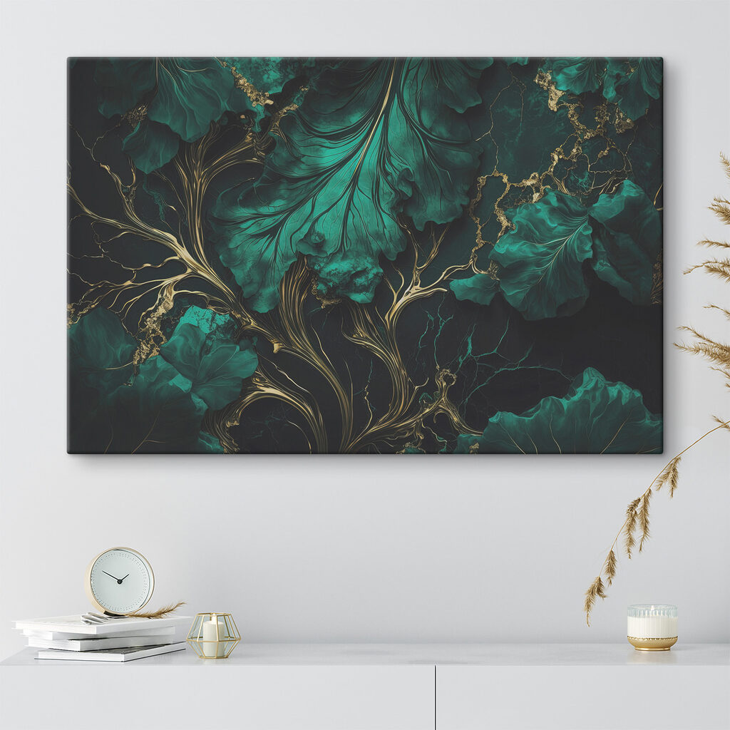 Nervuras verdes sobre preto — interior 4