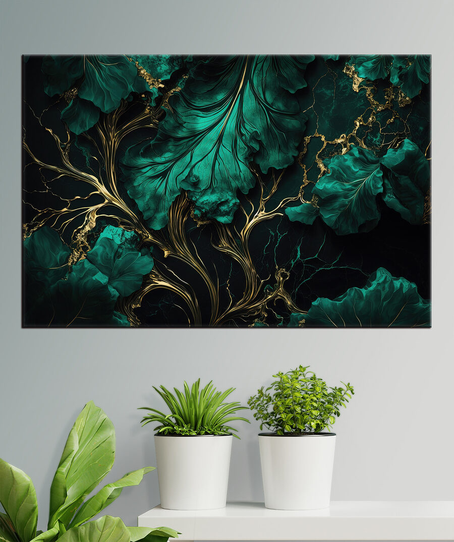 Nervuras verdes sobre preto — interior 2