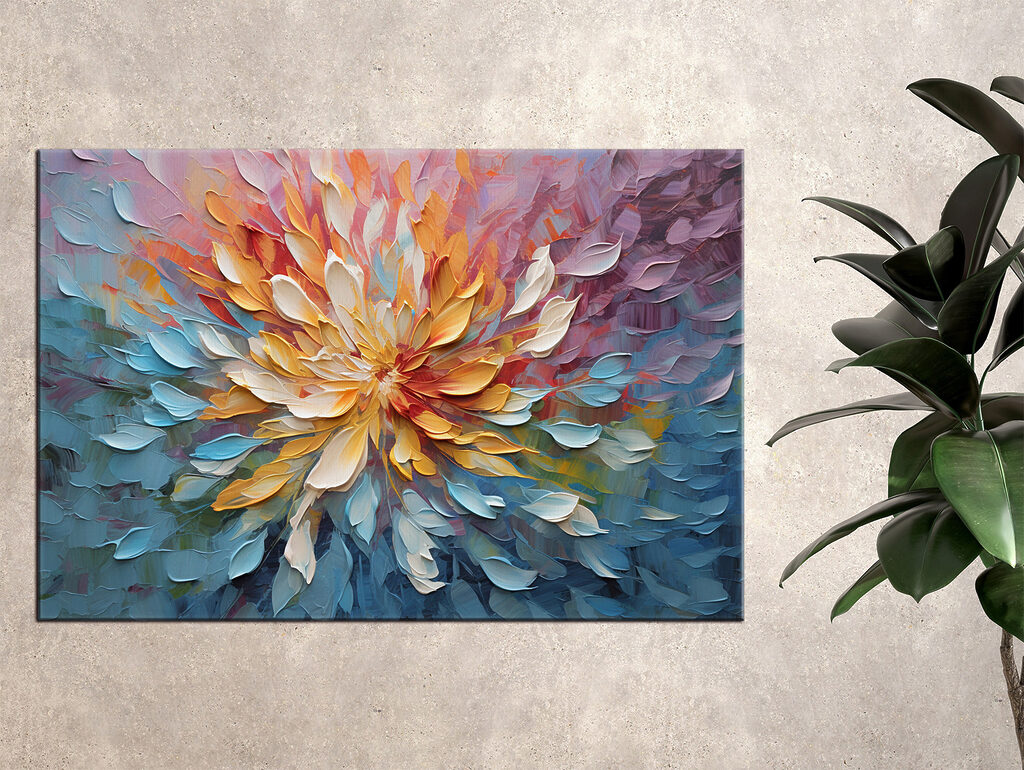 Flor em leque colorido — interior 1