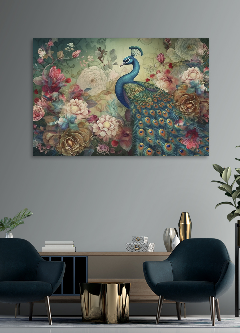 Pavão no roseiral — interior 2