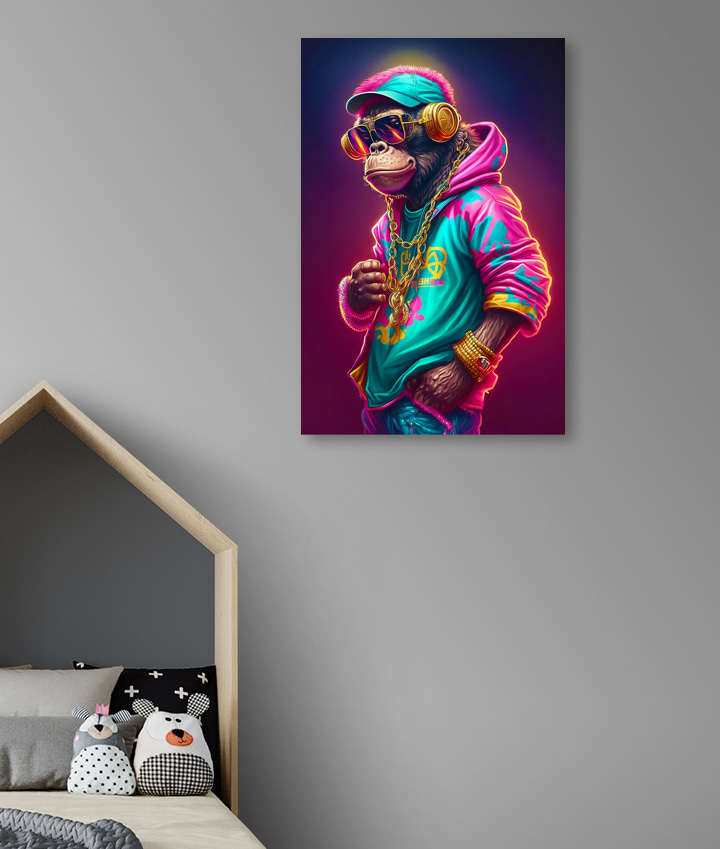 Macaco com capuz néon — interior 2