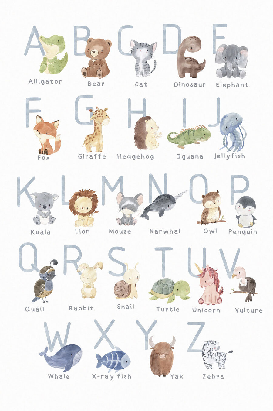 Alfabeto de animais — design completo