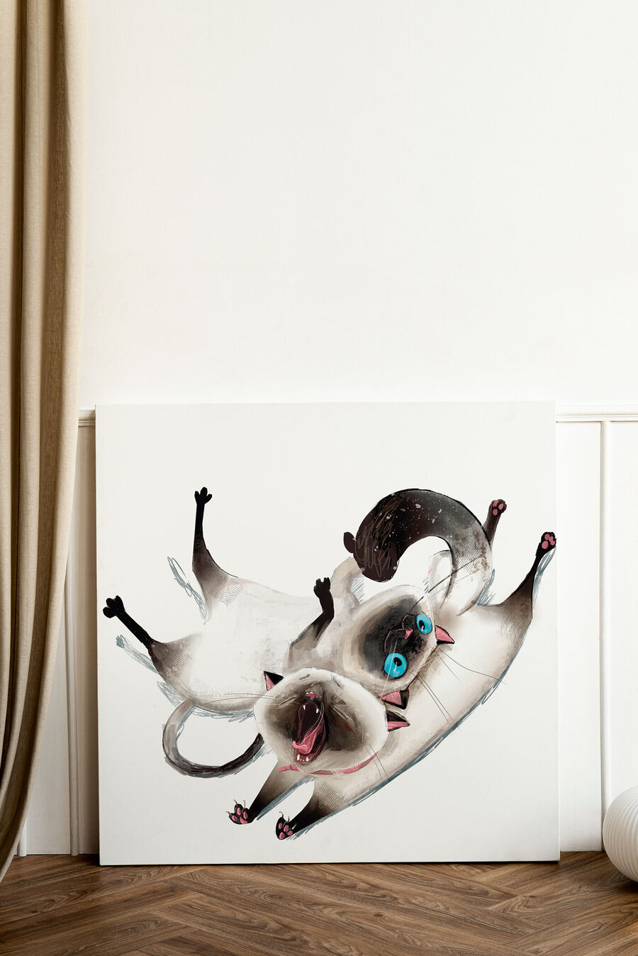 Dois gatos a brincar — interior 1