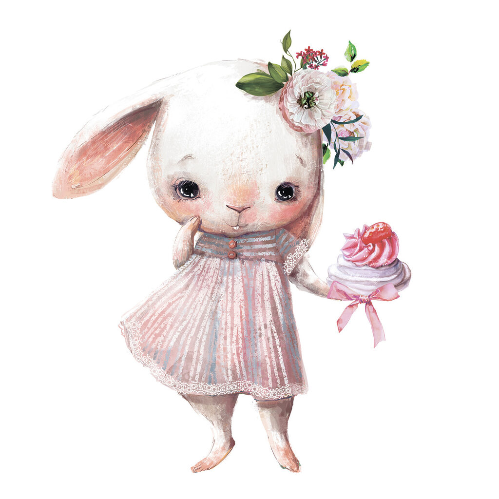 Coelhinho com bolinho — design completo