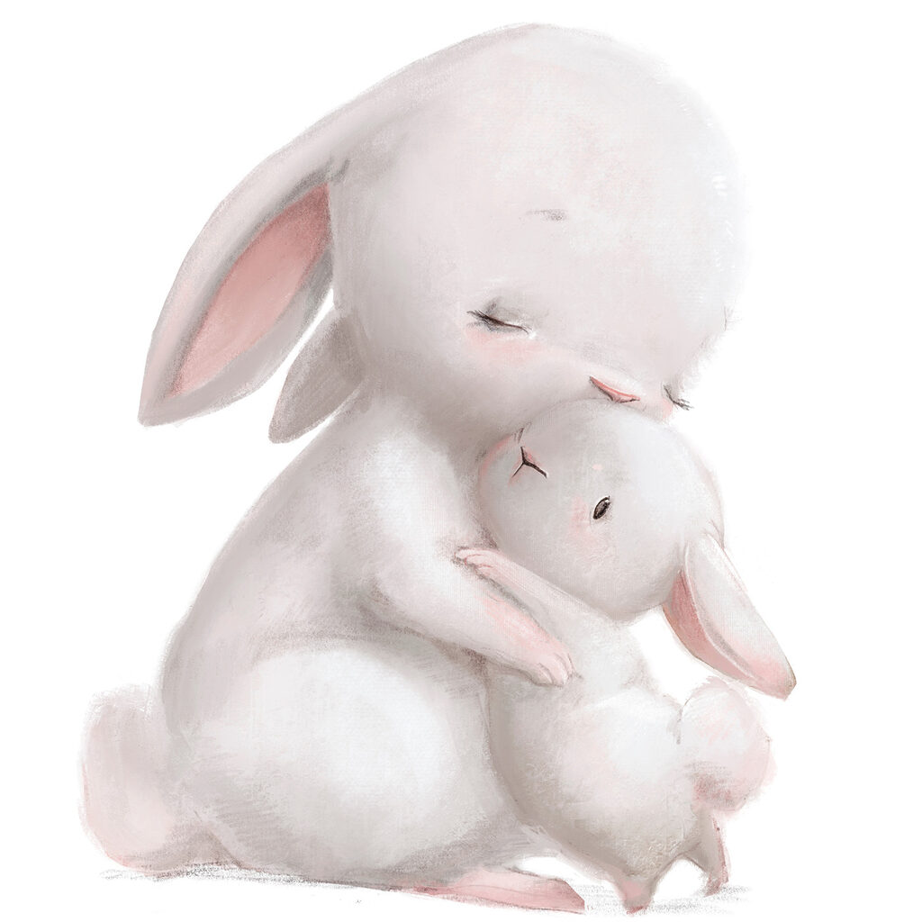 Abraço de coelhos — design completo