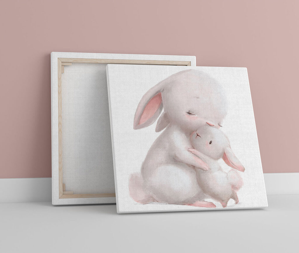 Abraço de coelhos num interior