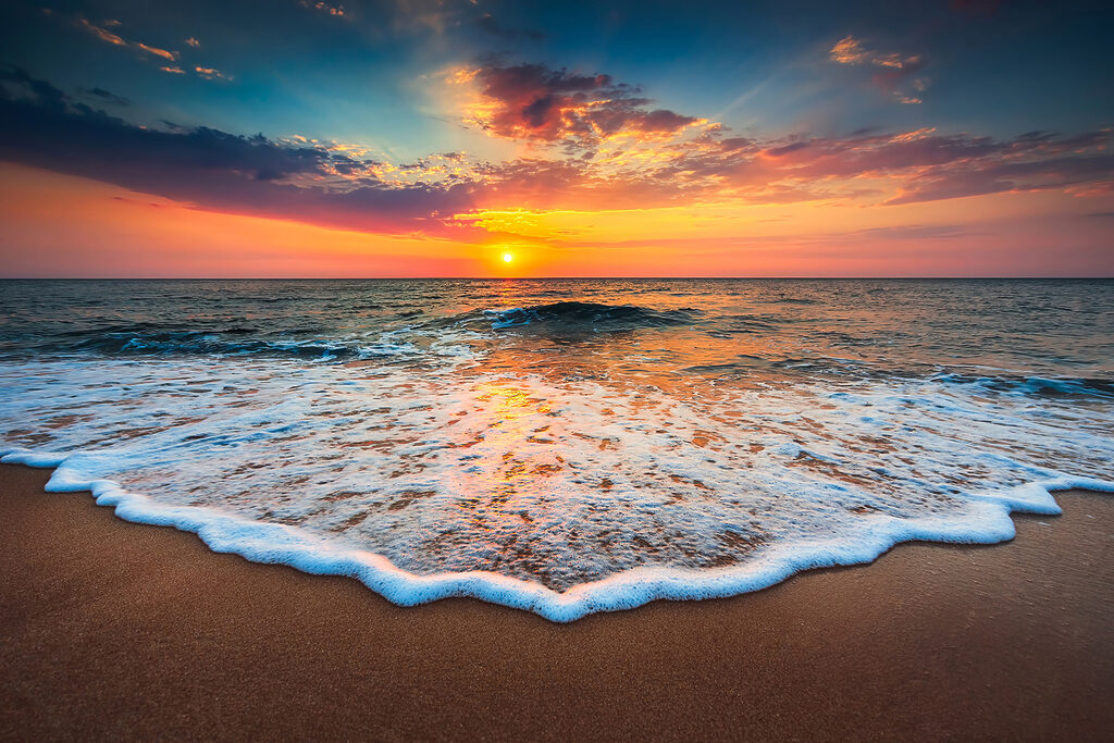 Entardecer na espuma — design completo