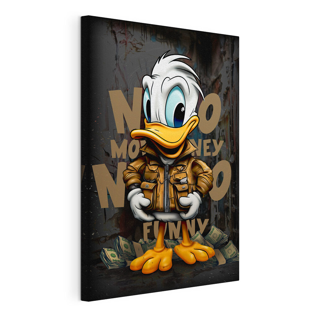 Pato entre letras douradas — vista do produto