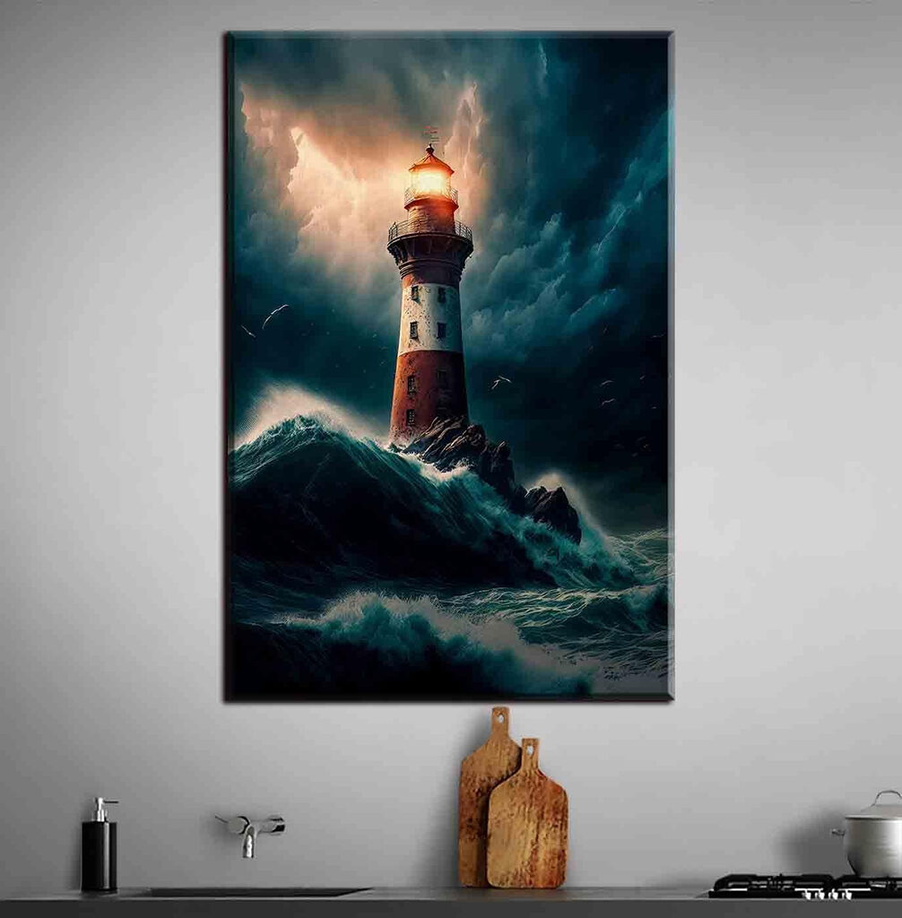 Luz sobre ondas altas num interior