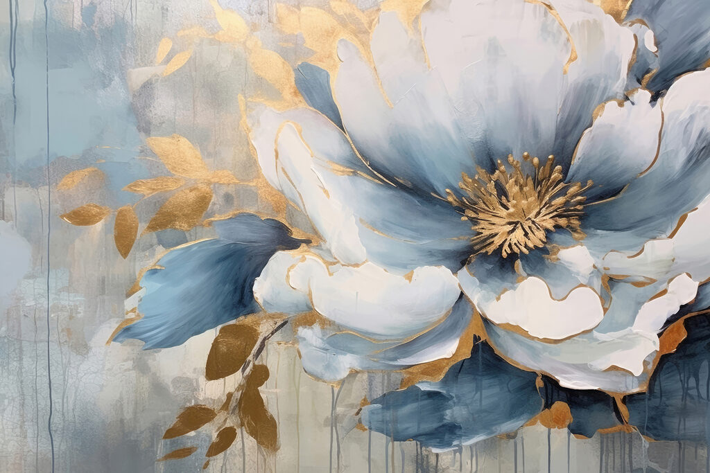 Flor de sombras azuis — design completo