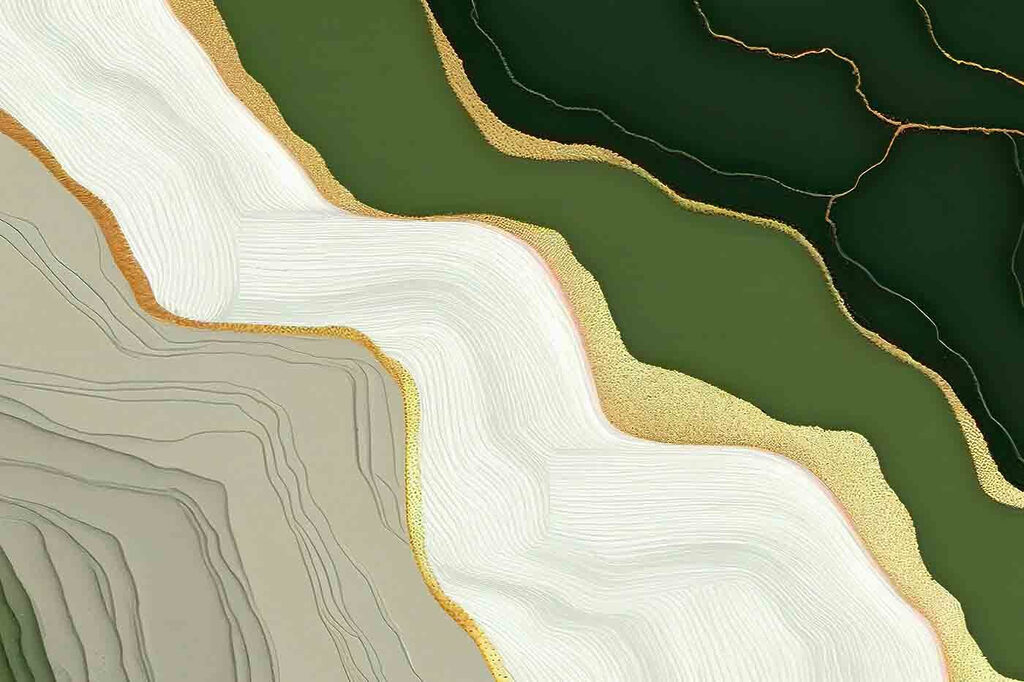 Camadas verdes e creme — design completo