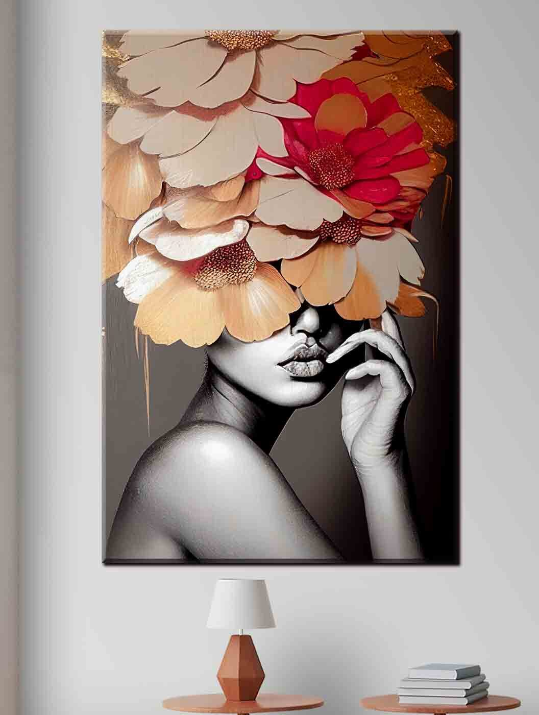 Rosto oculto sob flores — interior 2