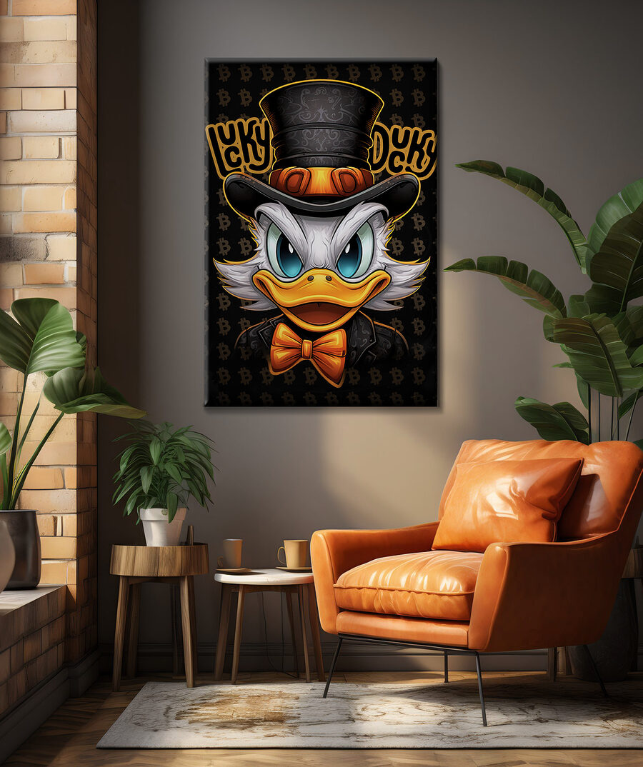 Pato com gravata laranja — interior 2